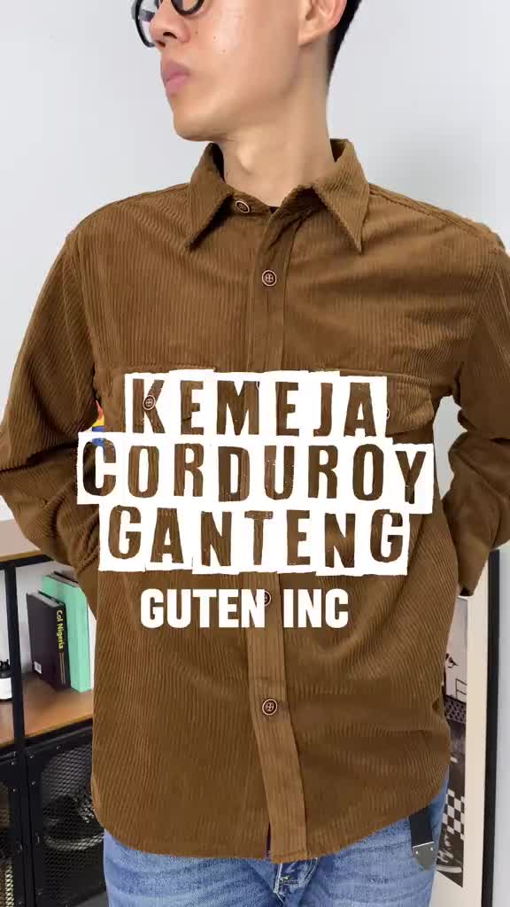 Guten Inc - Kemeja Corduroy Panjang Muller Brown Coffee
