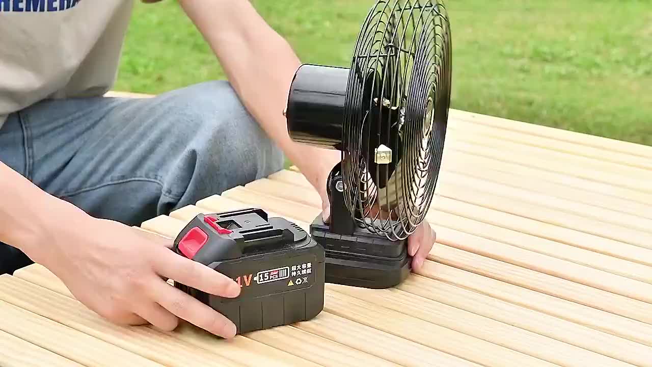 DECKER 8 Inch Fan Portable Baterai Kipas Portable Cordless Kipas Berkemah kipas emergency Mini Fan Socket Camping Lithium Bateri Kipa