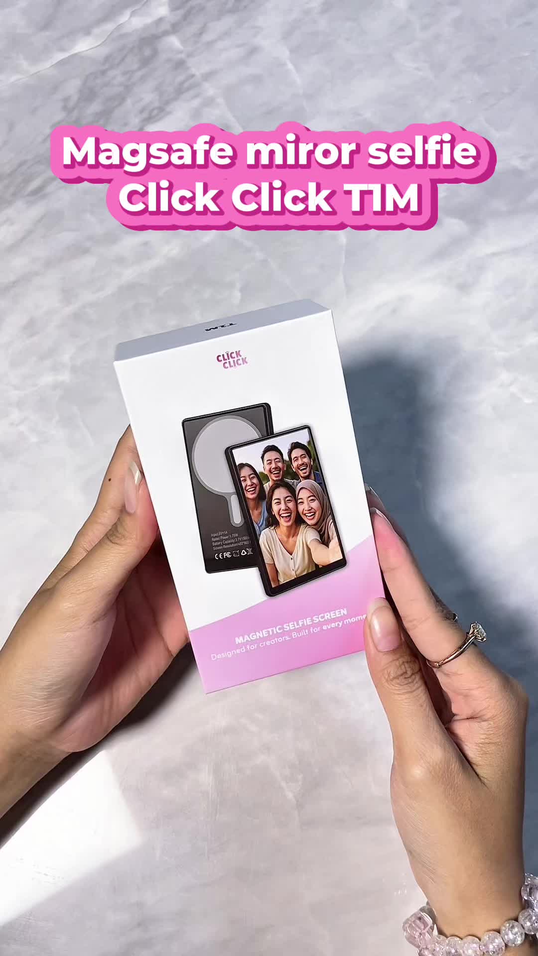 CLICK CLICK T1M | Selfie Screen Monitor Mirror Magnetic Magsafe Vlog Wireless and HD Quality for iPhone