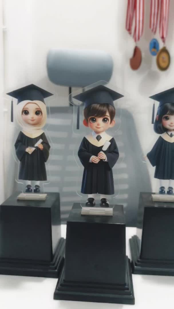 Piala Akrilik Penghargaan & Kenangan Wisuda Plus Tatakan I Kelulusan Tk Paud Sd Smp Sma Universitas