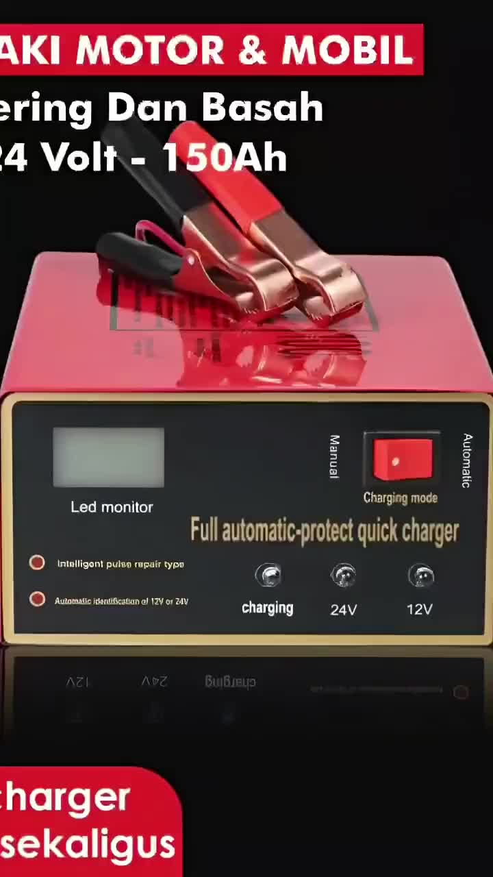 Charger Aki Motor Mobil 12V 24V 1500A 1200A Charger Aki Otomatis Smart Intelligent Auto Repair Mobil Pengisi / Casan Aki Motor / Cas Aki Mobil / Aki Case / Aki Charger