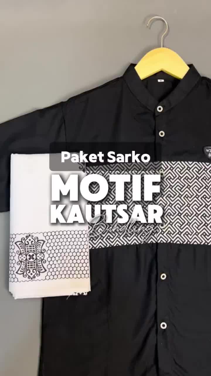 Baju Koko Kurta Pria Dewasa Lengan Pendek Model Kautsar Bahan Katun Warna Putih Size M - XXL