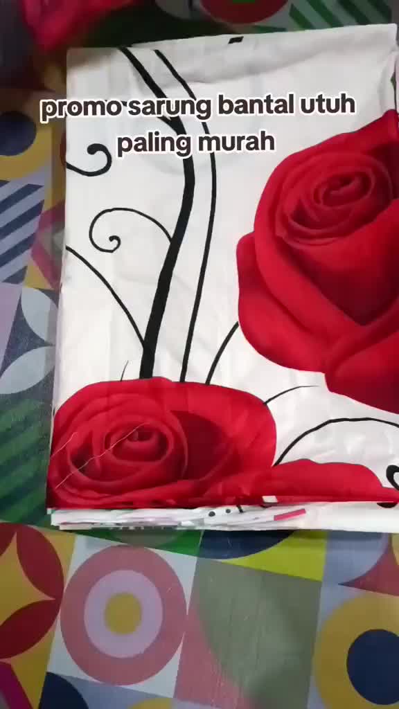 (4pcs) sarung bantal utuh 45*60 cm, motif acak random Katun Kain