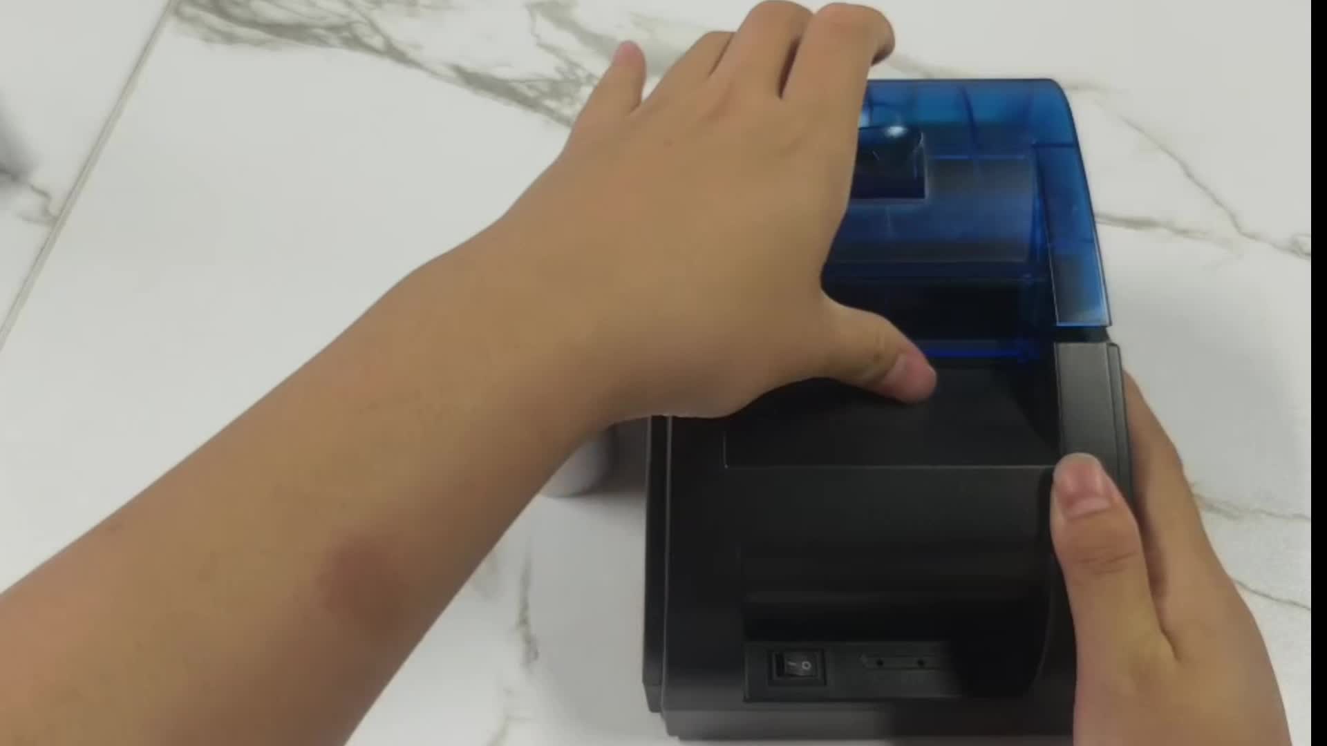 SM80D Printer Bluetooth Termal Hitam POS80D Mencetak Dengan Kertas Thermal 80MM & 58MM Mendukung Sistem Percetakan + 3 Kertas Thermal Gratis + Pengisi Daya + Struktur
