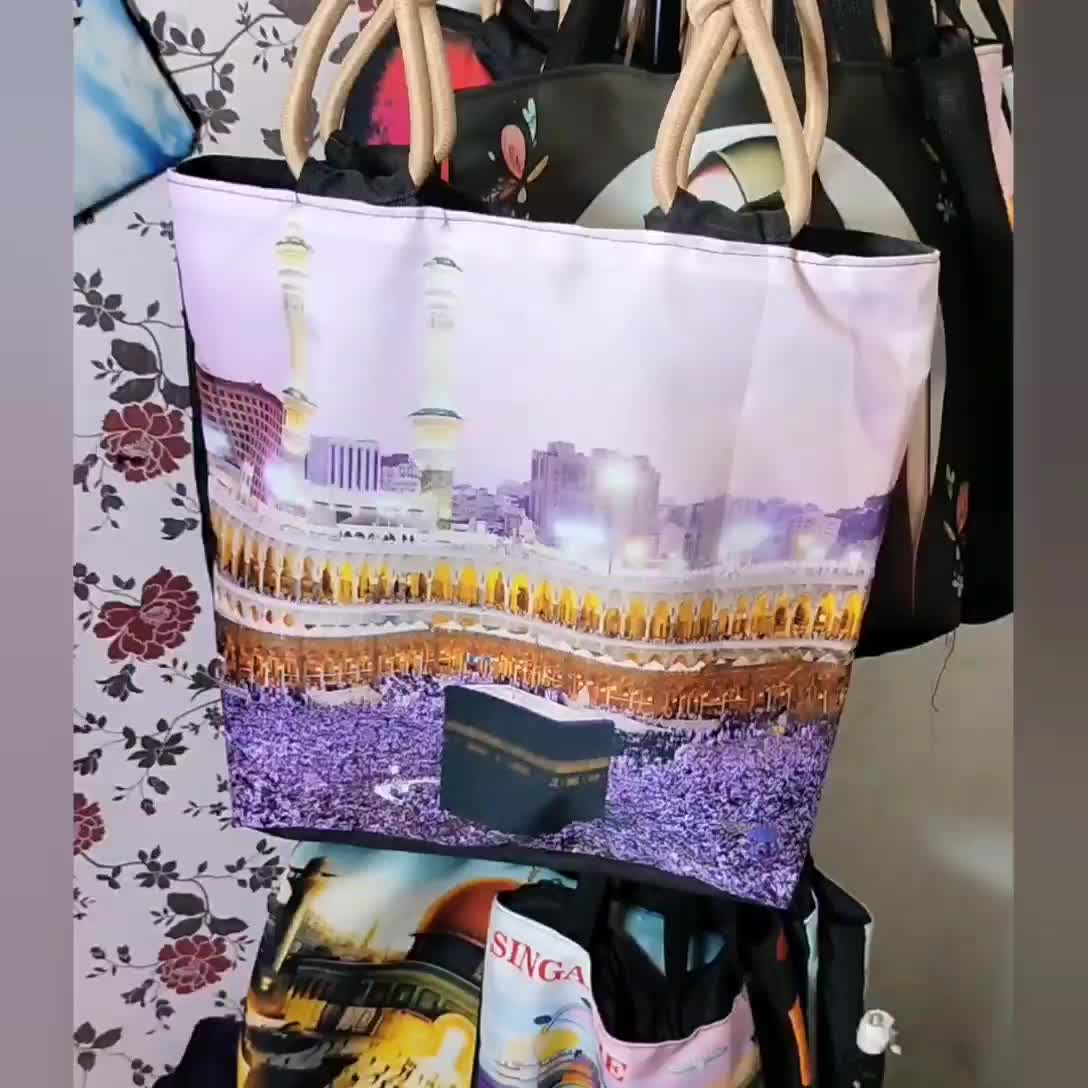 (Paket 4 pcs) Totebag Sumbu oleh oleh haji dan umroh Random Kantong Plastik
