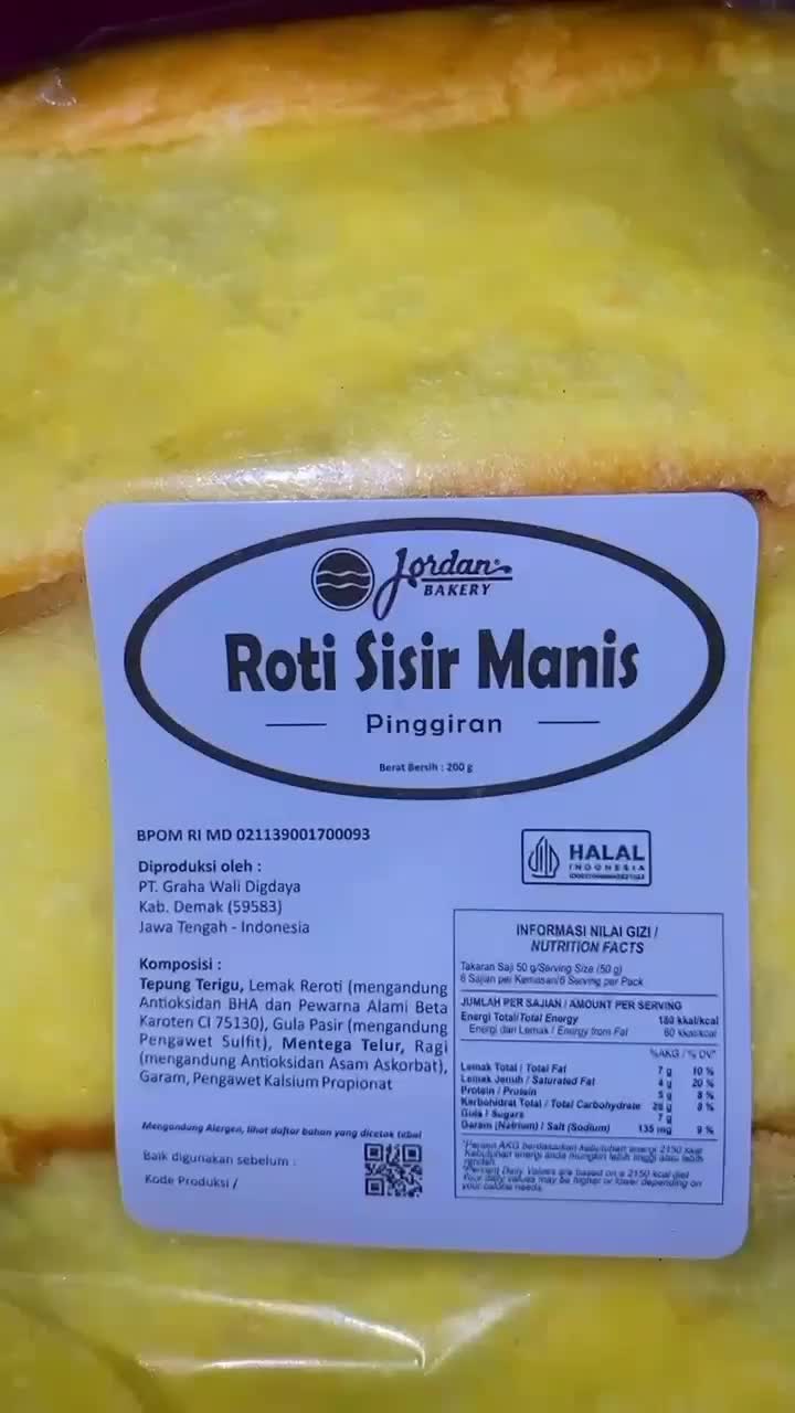 ROTI SISIR JORDAN VARIAN ORIGINAL Bakery Halal Mentega Manis