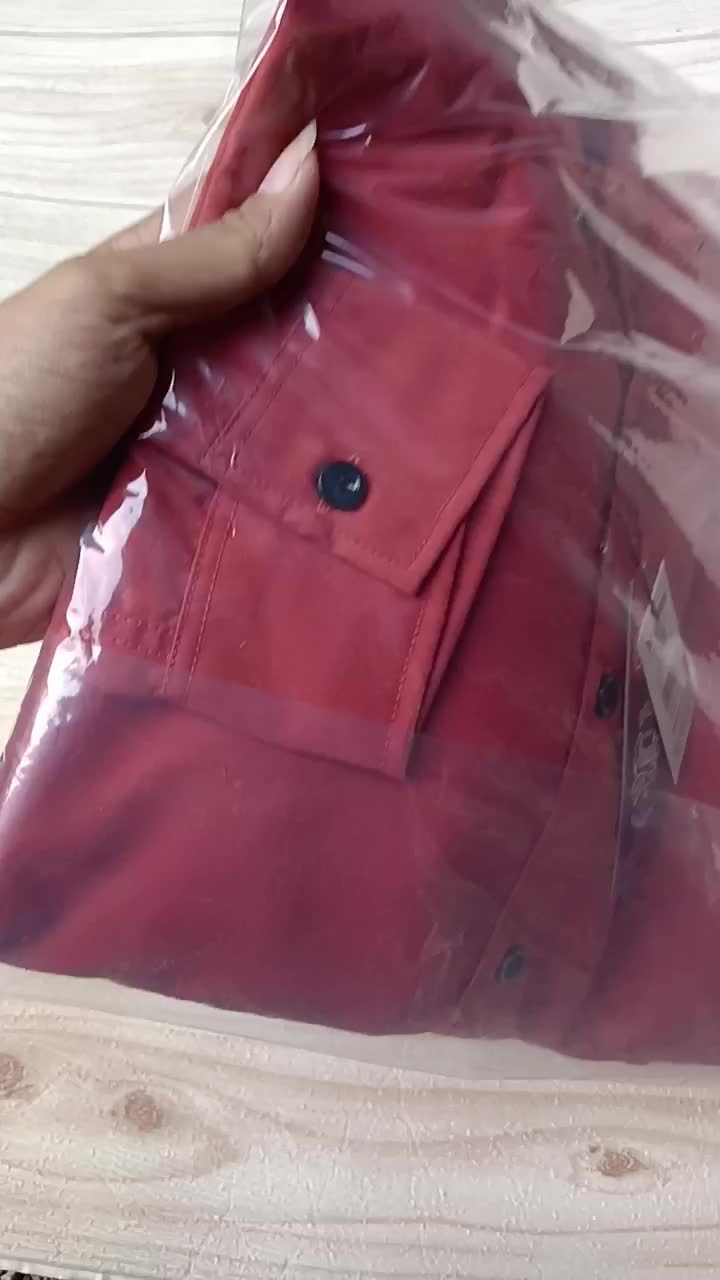 Kemeja pria lengan panjang katun kemeja cowok terakota polos pakaian Baju Formal Kancing Kerah Panjang Santai Simple Slimfit Variasi Tebal