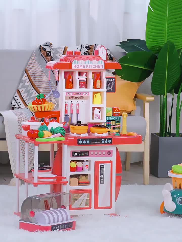 Mainan Masak masakan JUMBO 95CM Kitchen Set Uap dan Wastafel Dapur Spraying Mist