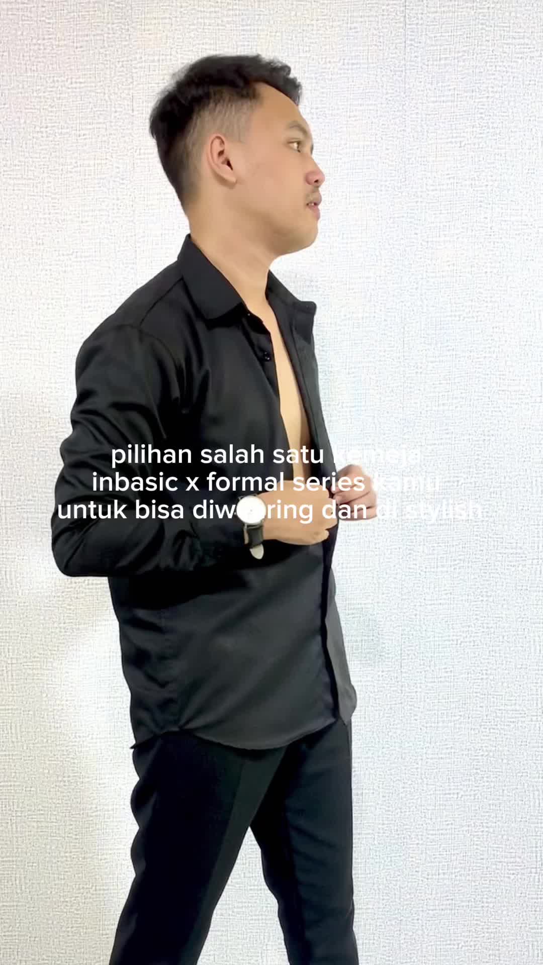 Inbasic - Kemeja formal basic polos tangan panjang pria dewasa exclusive Slimfit Katun