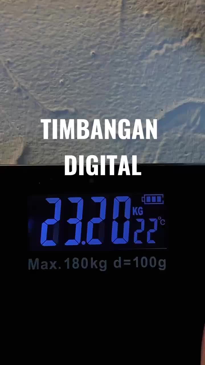 Inone Timbangan Badan Digital 180 KG USB Charging Anti Pecah Layar LCD 26X26cm