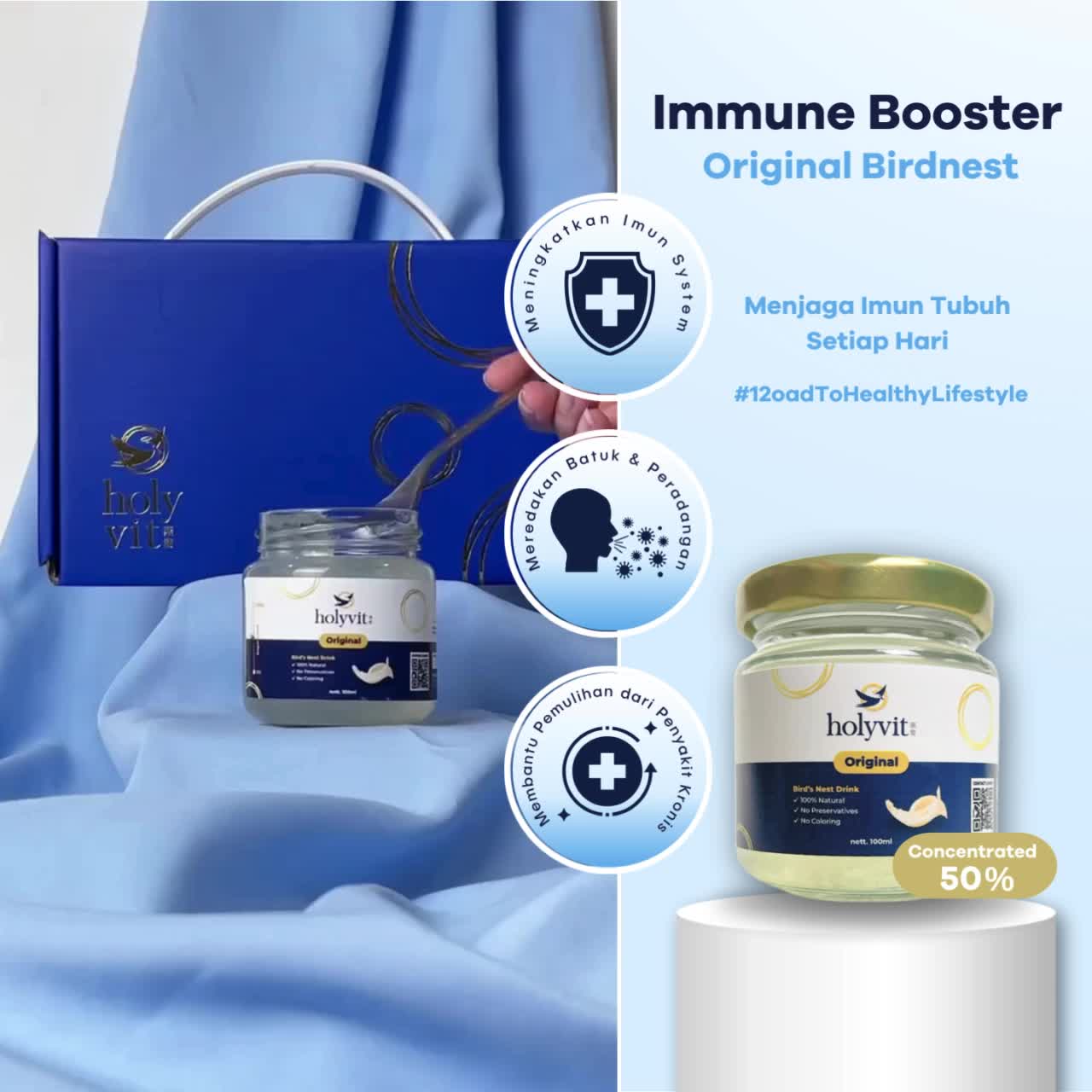 Minuman Sarang Burung Walet 100 ml rasa Original HOLYVIT