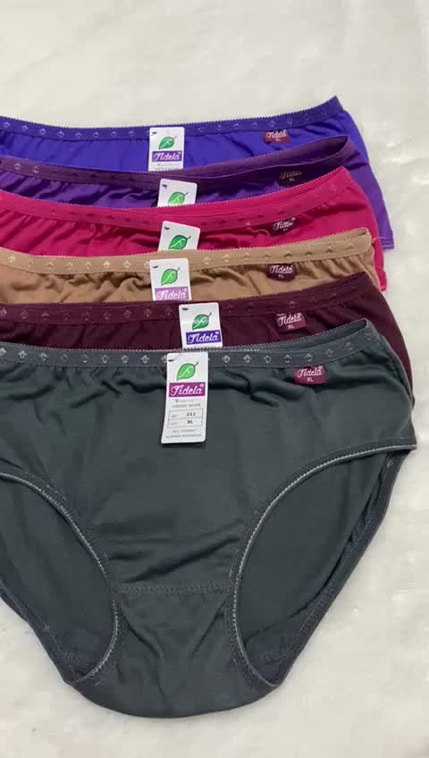 amifa.underwear 1 lusin celana dalam wanita fidela 311 size M L XL 3L 4L Lembut Nyaman Katun Dewasa Segitiga Cewek Pendek High Motif Waist Cantik