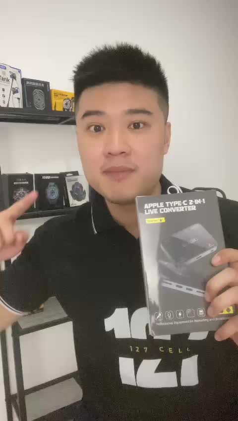 Live Streaming Dock 2 in 1 Audio Live Stream Converter Lightning Type C for Android and Iphon