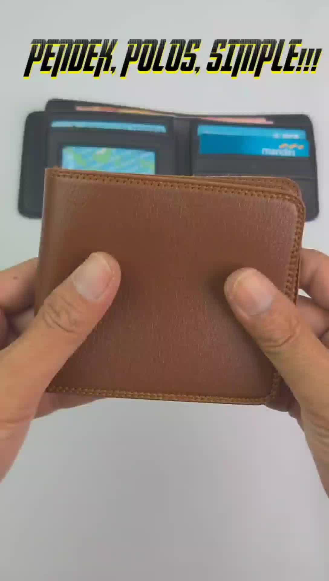 Dompet Lipat DIMENSI POLOS dengan banyak slot kartu dan resleting untuk Pria dan Wanita dari Kulit Pu Premium tebal Uang