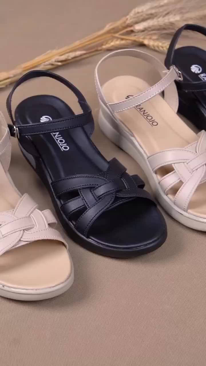 Sandal Wanita Ranjojo RJ33 Sendal Wedges Wanita 5cm Kondangan Formal Casual Korea Hak Tinggi Kekinian