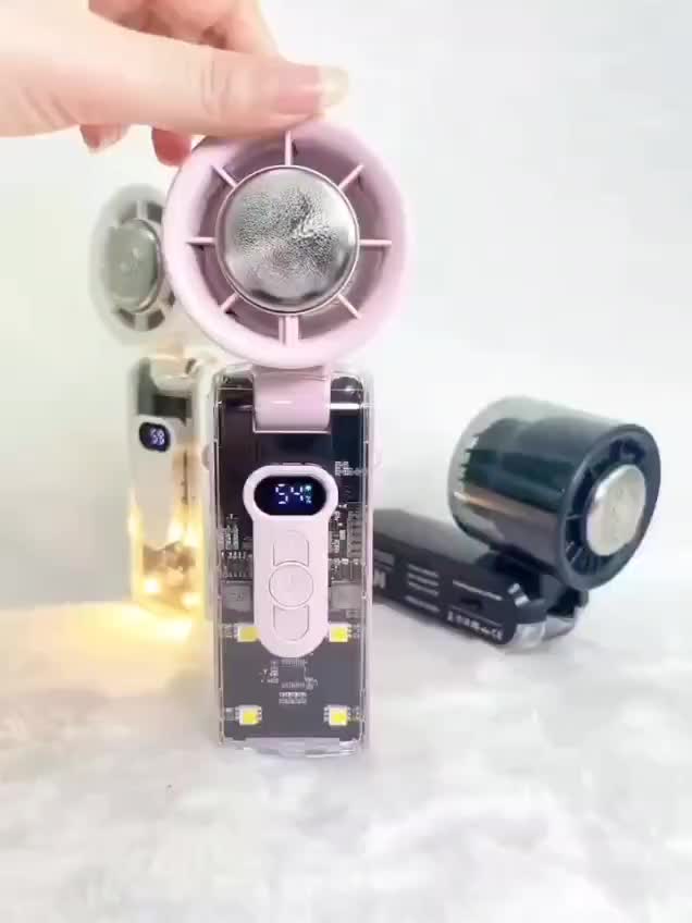 Transparant AC Cooling Fan Portable High Speed Kipas Angin Turbo Portable 18000Rpm Es Pendingin 3700Mah