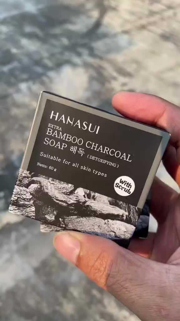 Sabun Wajah Hanasui Bamboo Charcoal - Sabun Arang Hitam Hanasui Pencerah Wajah 60g