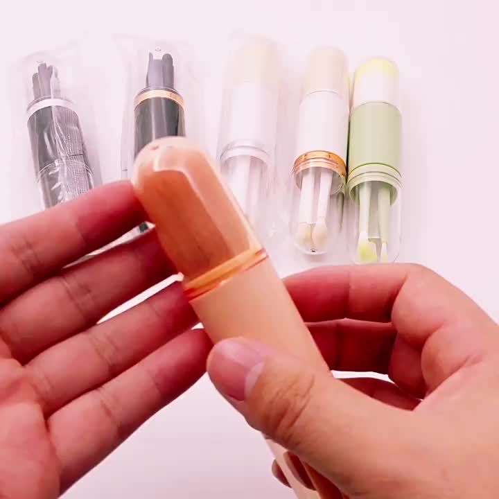 ELBER Make Up Brush Portable Kosmetik Brush Travel Kuas Make Up 4 in 1 Kuas Make Up Set Kuas TABUNG SET 4 Y1855