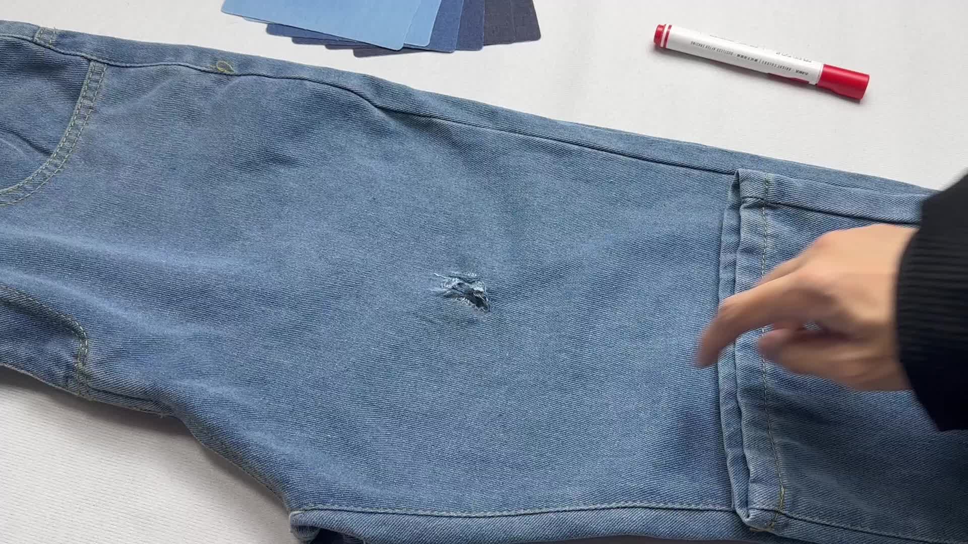 5pcs Patch Tambal Baju Jeans Iron On Lubang Tanpa Jahit Cukup Setrika Kain Tempelan 12.5*9.5cm Untuk Denim Kulot Jaket Sobek Permak Bisa Dicuci Aman DIY Aksesoris Dekorasi Unik Trending Terlaris Jarum Biru