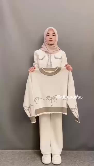 Midun.project - Hervia Crop Knit Atasan Rajut Wanita Pita Coquette Korean Style Sweater