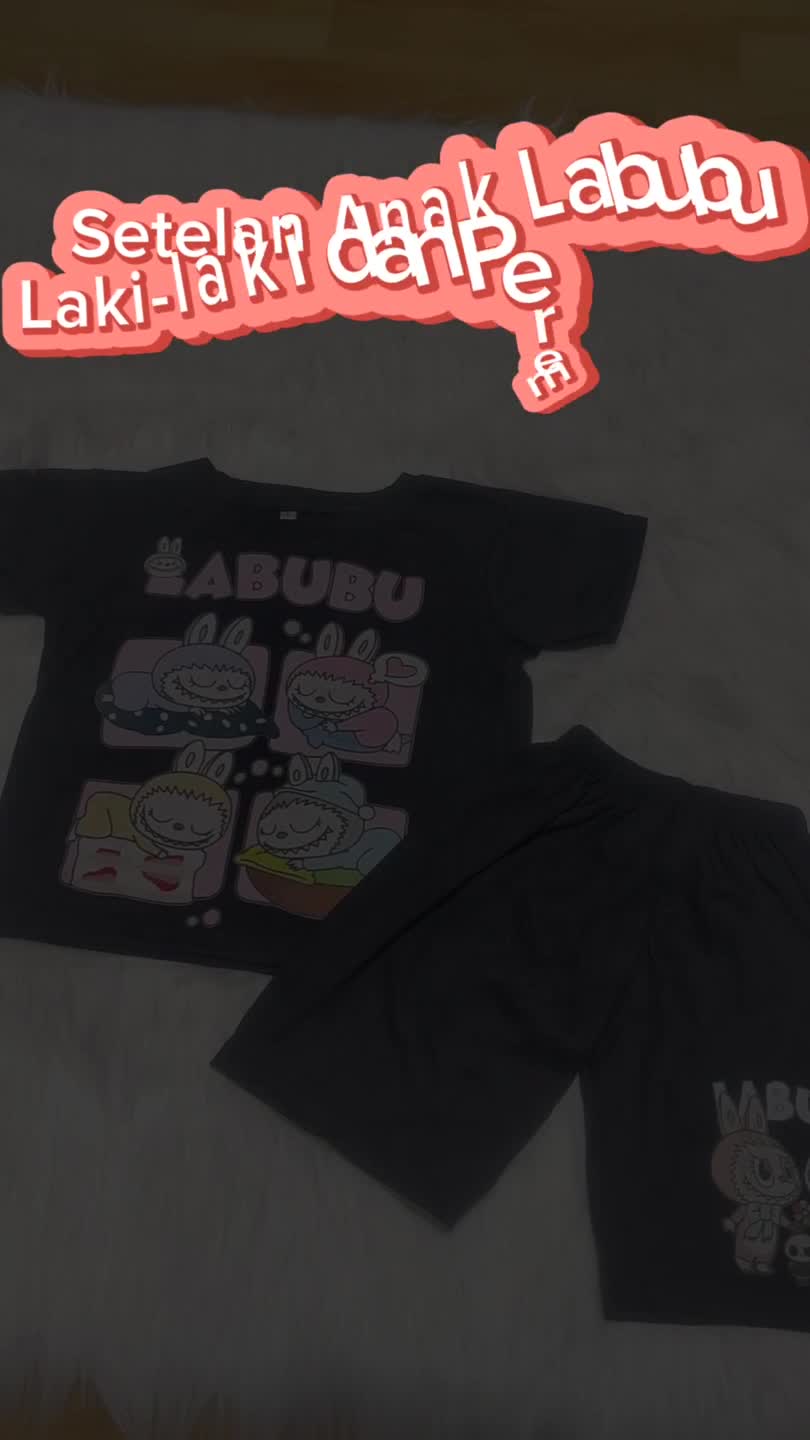 Setelan Anak Labubu untuk Usia 1-10 Tahun - Baju Anak Perempuan dan Laki-laki - Fashion Anak-Anak Katun Parsel