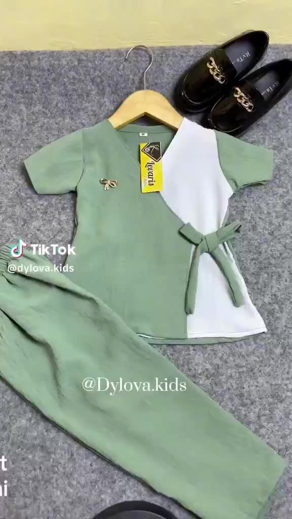 Setelan Baju Kimono Anak Perempuan One Set Crinkle Airflow Lengan Pendek Fashion - Bahan Premium Crinkle Airflow High Quality