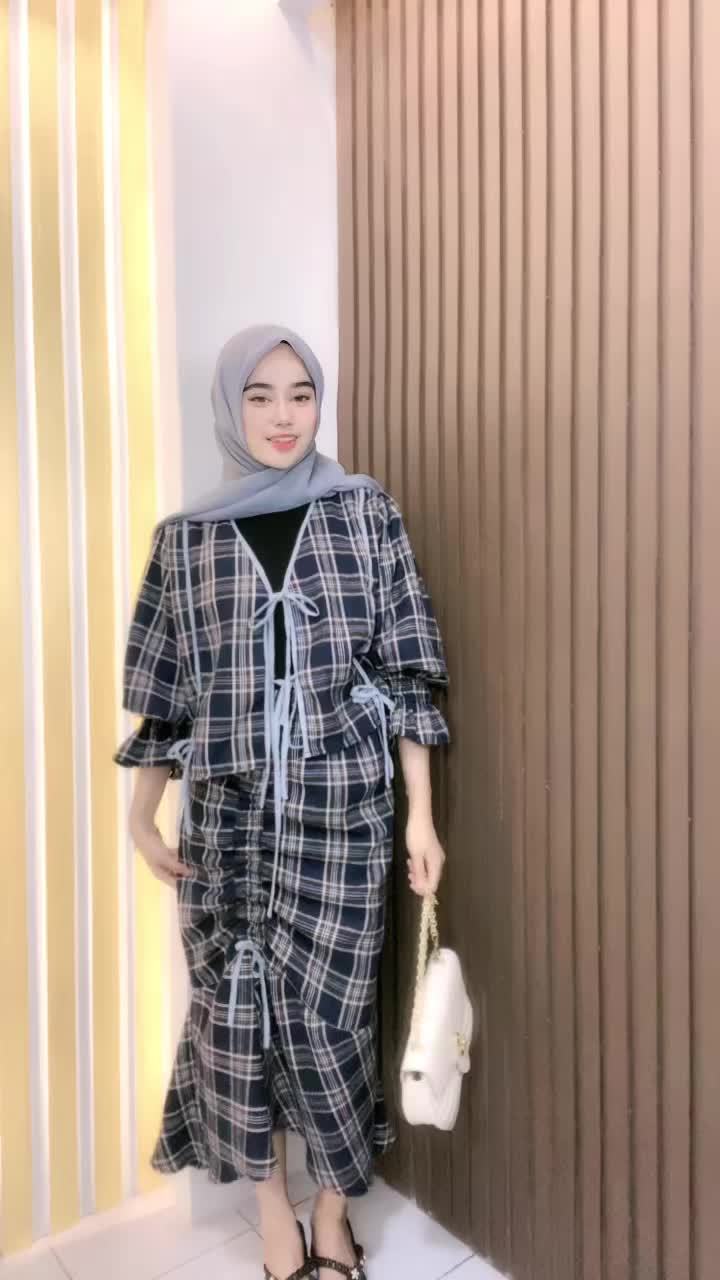 Setelan Nikita One Set Atasan Dan Bawahan Flanel