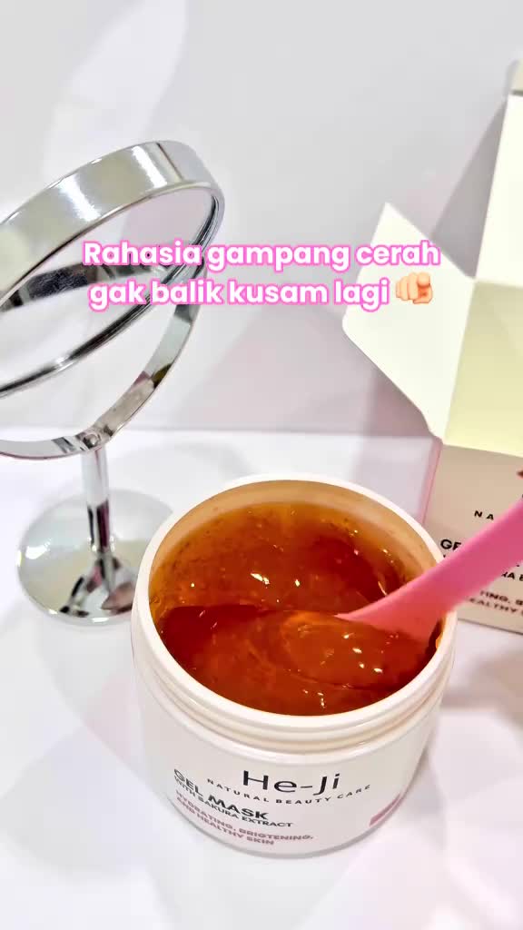 [HE-JI] Bundle 2 in 1 Glowing Set Gel Mask with Sakura Extract & Rosses Secret Glow Serum - Perawatan Kulit Wajah Normal & Sensitif I Paket Skincare Cocok Untuk Menenangkan, Melembabkan & Mencerahkan Wajah - BPOM APPROVED