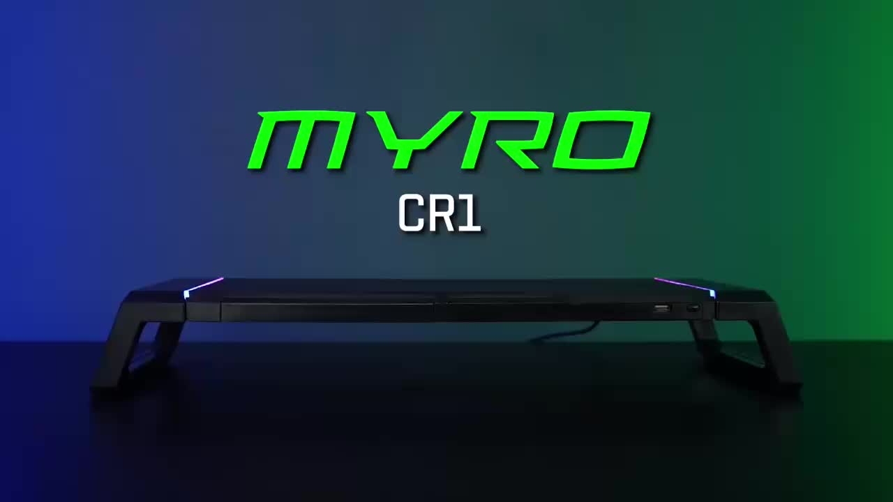 Monitor Stand NYK Nemesis MYRO CR1 CR-1 CR 1 Stand Monitor Ergonomis Foldable RGB With Phone Holder Desk Shelf