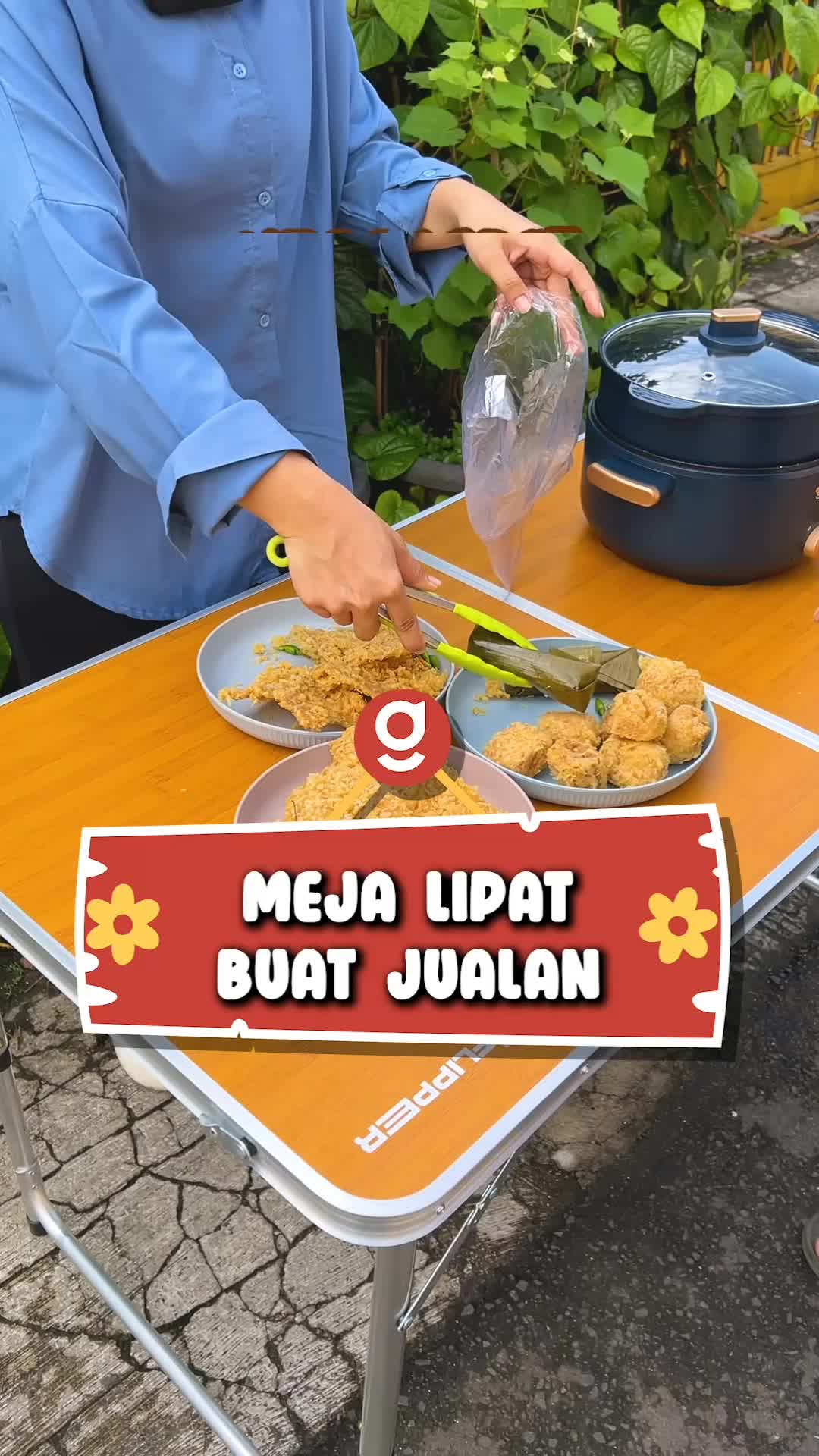 Goto [COD] Flipper Table Meja Makan Lipat Set Koper Camping Outdoor Portable