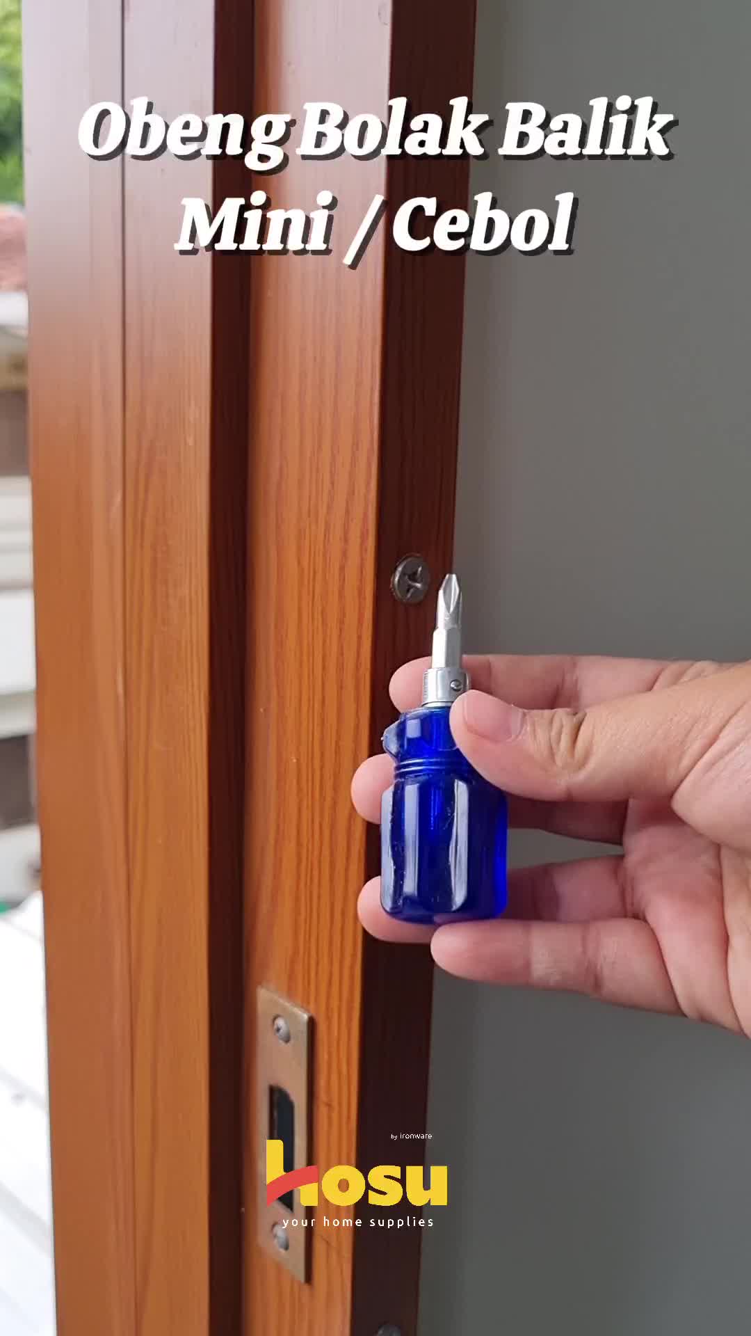Obeng Bolak Balik Cebol Kecil + - Obeng 2 Way Plus Min Screwdriver / Obeng 2 in 1 Obeng Kombinasi 4" Inch PP Obeng Mini