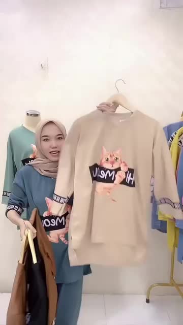 Setelan Oneset Wanita Oversize Crepe Cetak