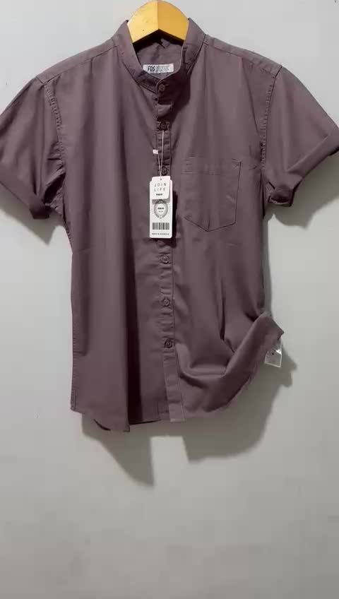 FDS ID - Kemeja Pria Kerah Sanghai Lengan Pendek Slim Fit