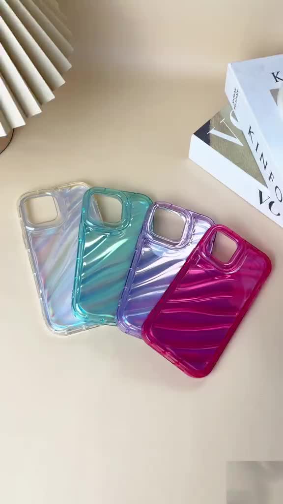 【SatSet.ind】 Dazzle 3D Wave Case iP Hologram Paper Case iP 7 8 Plus X Xs Max XR 11 Pro Max 12 Pro Max 13 Pro Max 14 15 16 Pro Max Plus Silikon Cover Casing Clear Green Purple Red Handphone softcase karet white transparant Black Yellow