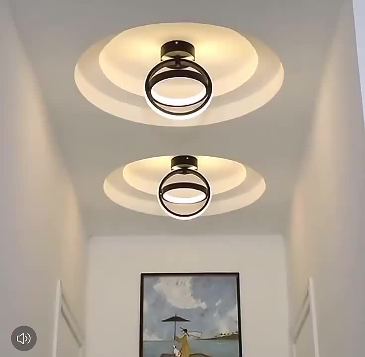 COD Lampu Plafon 3 Warna LED Ceiling Lamp Sederhana Modern Lorong Koridor Ruang Tamu Balkon Lampu Gantung Putih Kamar