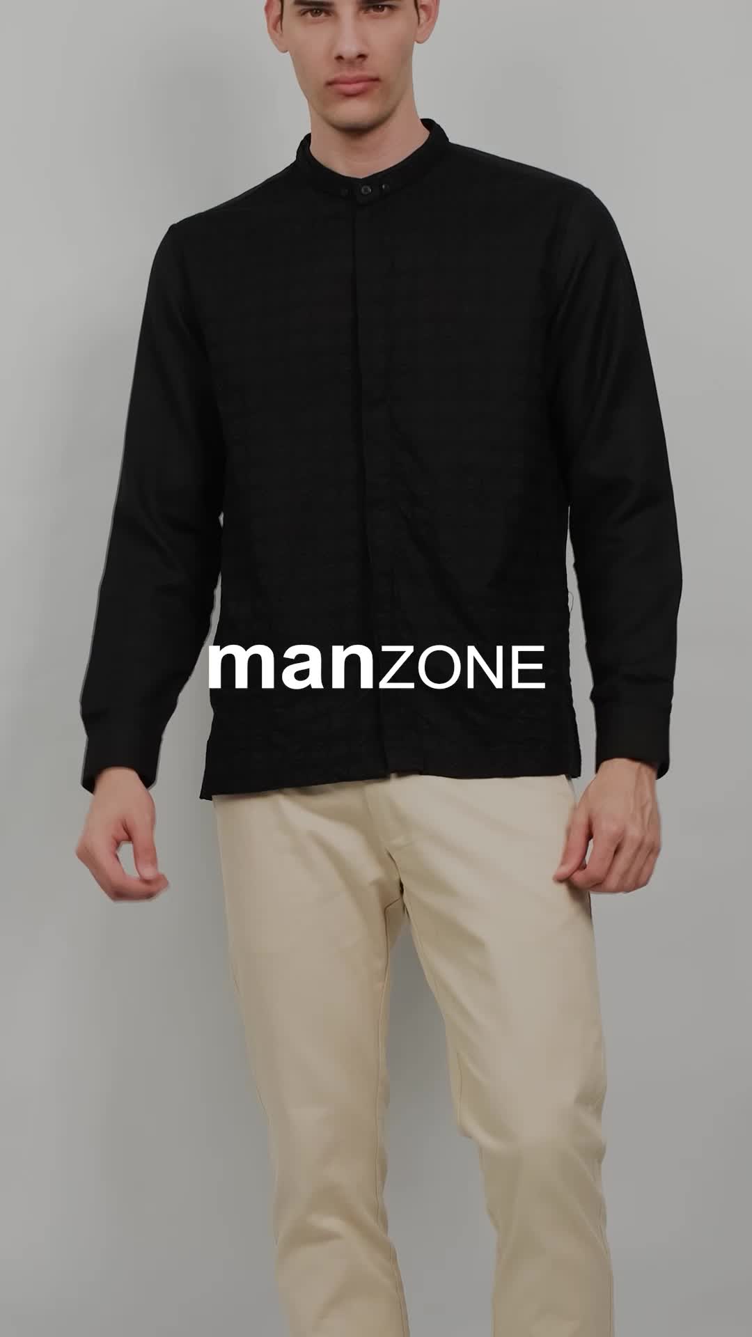 MANZONE Kemeja Shanghai Lengan Panjang Pria TABISH
