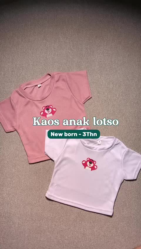 AREA ANAK Baju Kaos Anak Perempuan Import Korean Style Kaos Crop LotsoTop Anak Bayi I Umur 0-3 Thn  Lengan Pendek Katun Cotton