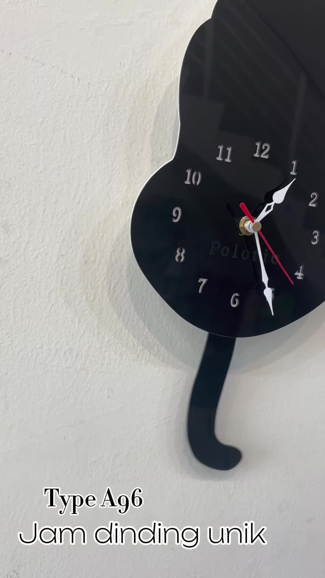 Jam Unik Polorio Type A96 - UK 40CM x 20CM - Bahan Metalglass