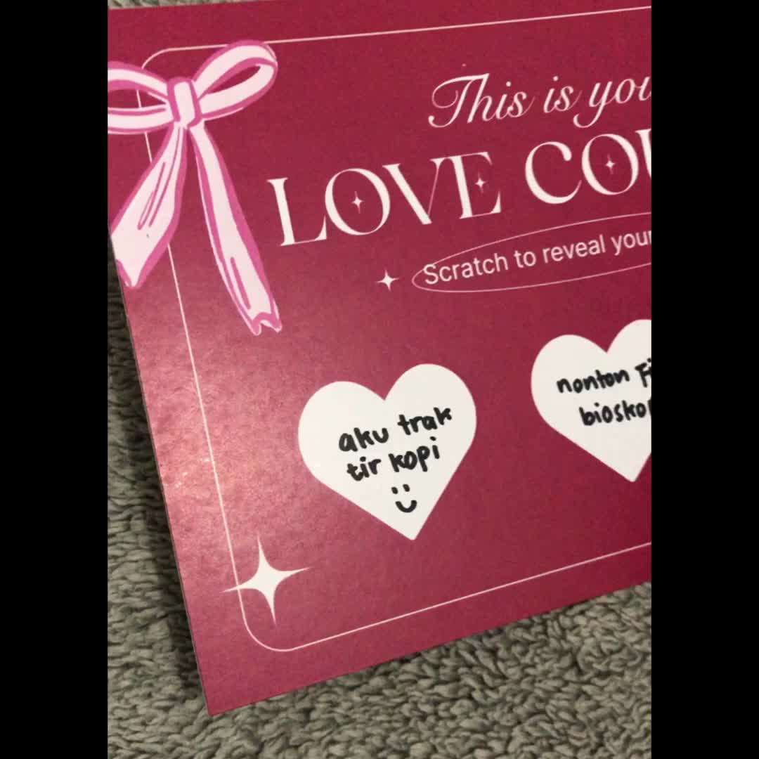 LOVE COUPON BISA DIGOSOK / SCRATCH OFF WISH COUPON - Kupon Tiket Hadiah DIY Kado Unik untuk Bestie Pacar