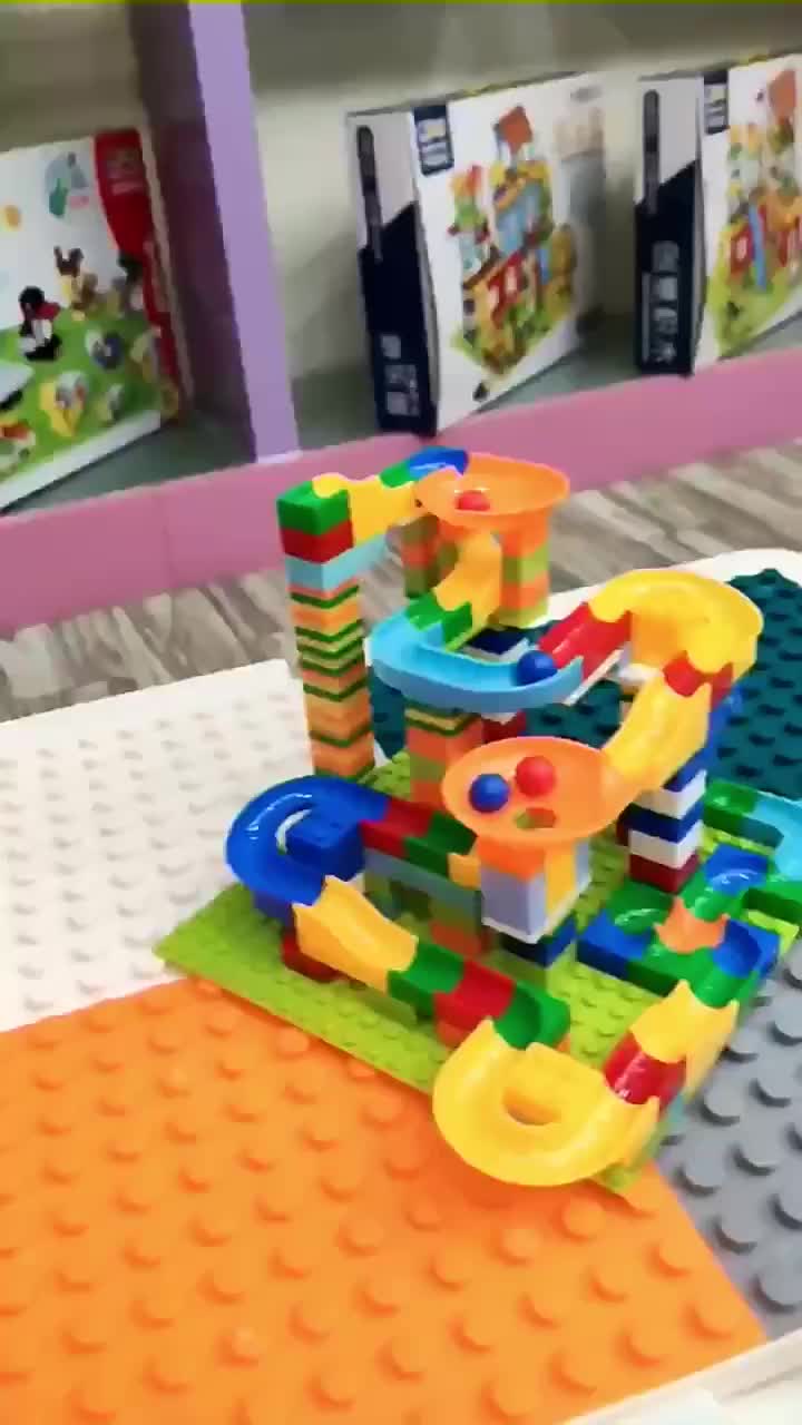 Mainan Anak 170 PCS Building Brick Balok Susun Track Slide Ball Marble Race Run Maze Block Track Slide Ball