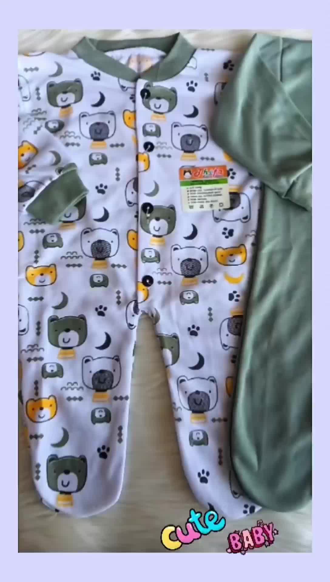 3 pcs baju kodok-bodysuit bayi 0-6 bulan ujung kaki tutup SNI THIFA BABY Putih