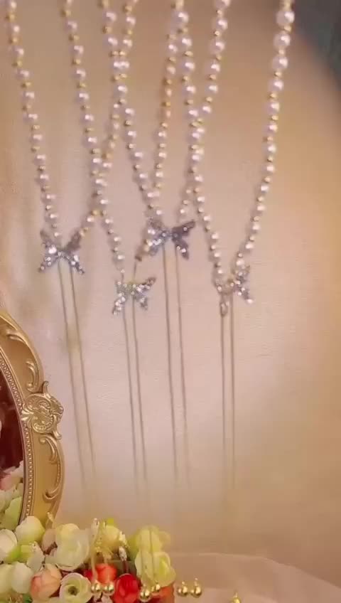 KL03 -- KALUNG PEARL BUTTERFLY Fashion Korea Model Simpel Dan Elegant Anti Karat