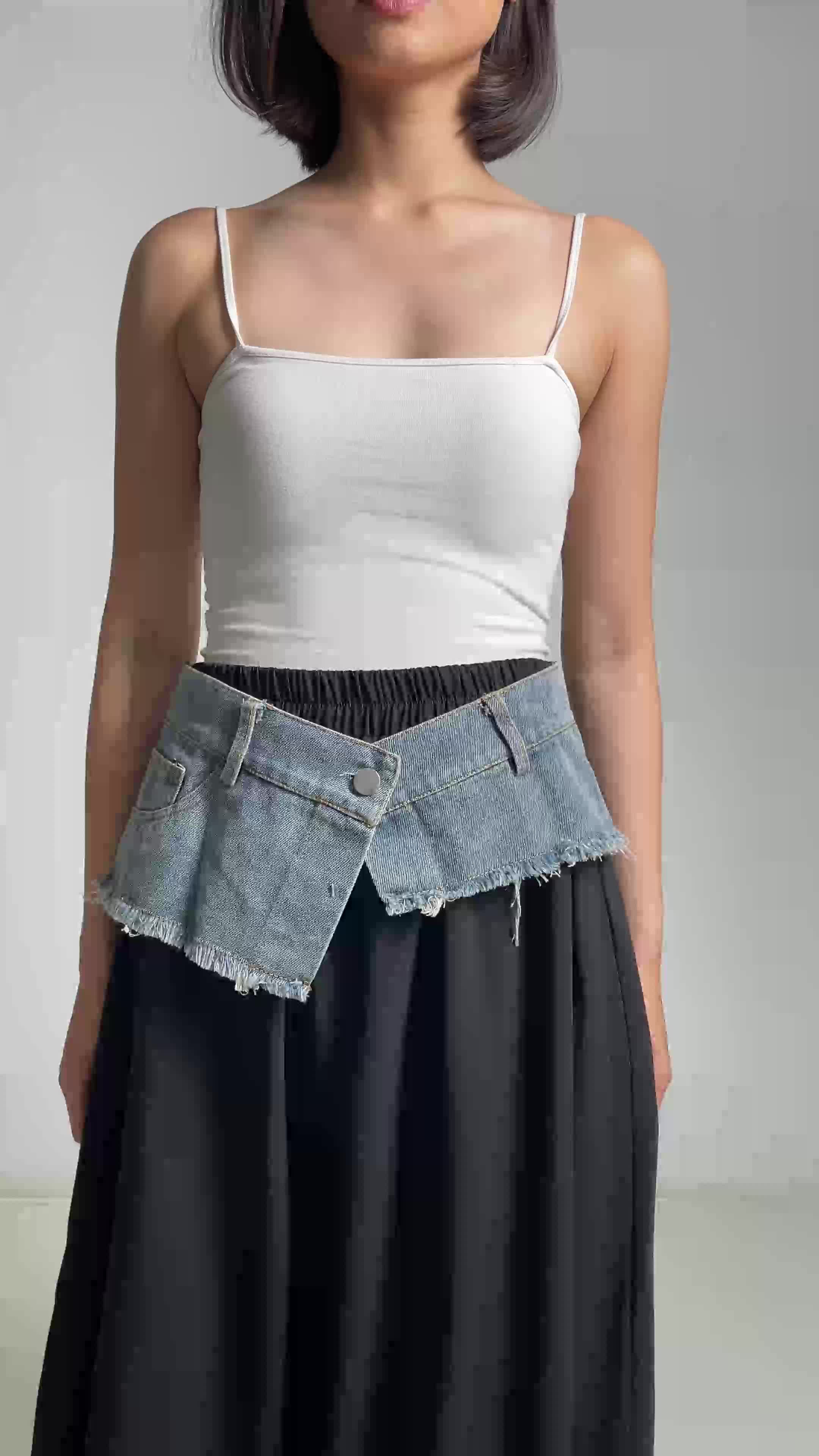 This Is April Rok Midi Jeans Wanita A-Line Yanna Skirt Denim B10092901400 (RESTOCK)