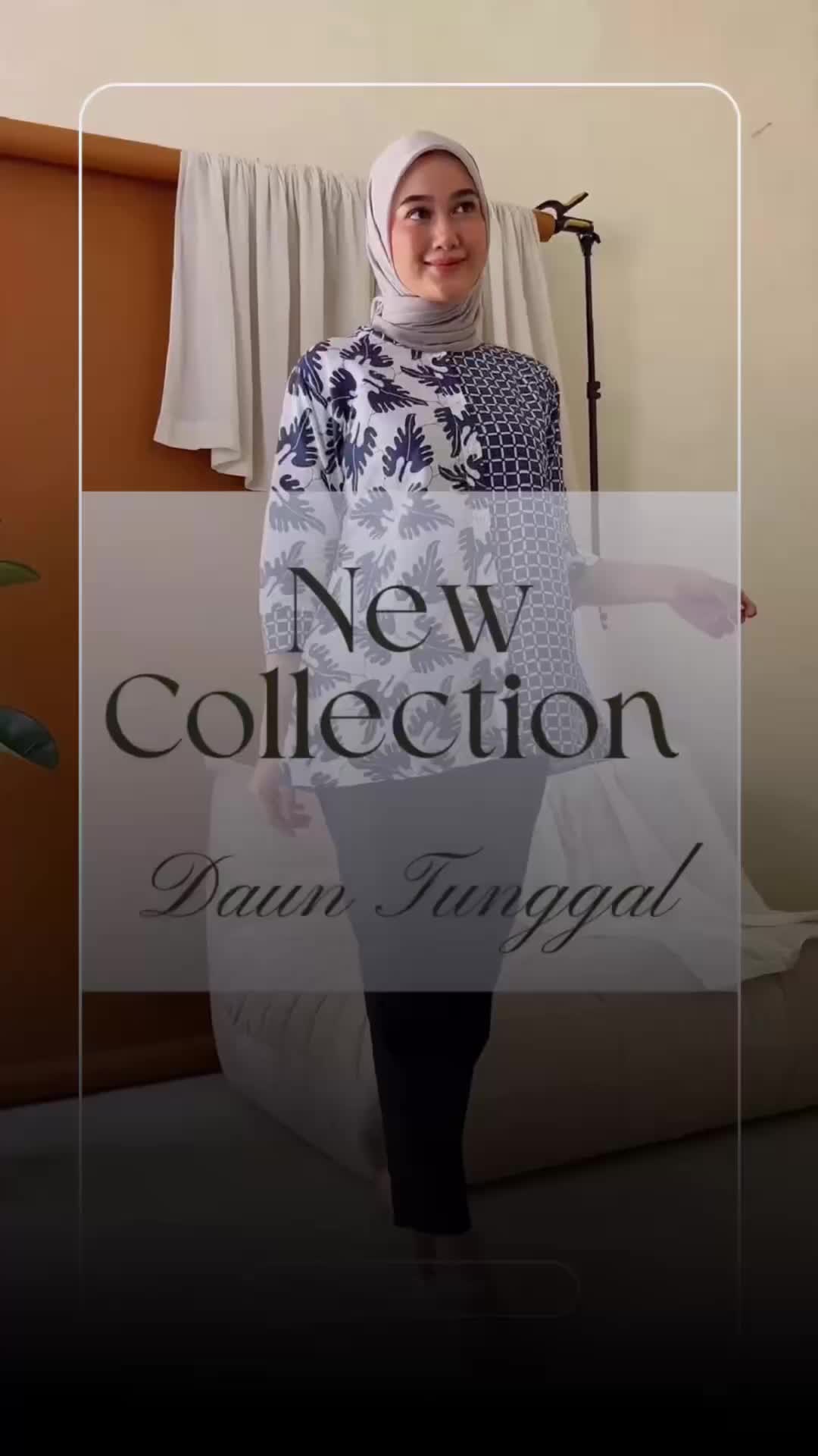 BATIK.KU Baju Atasan Batik Kerja Kantor Wanita Motif Daun Tunggal Lengan Panjang Jumbo Terbaru 2025