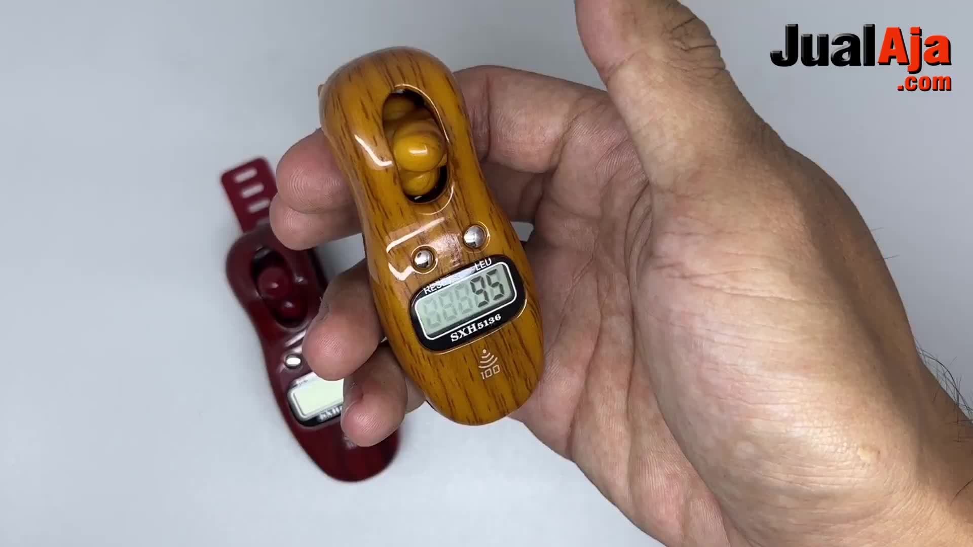 Tasbih Digital Alarm 100 Motif Kayu Lampu LED SXH5136