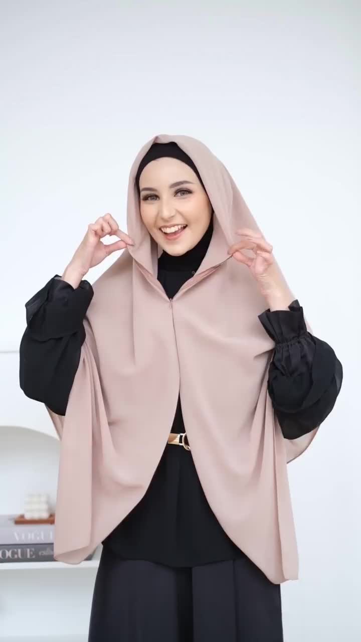 RTSR 139K Get 3Pcs Yumna Zipper Square / Hijab Instan Syar'1 / Hijab Resleting Ceruty Premium / Hijab Umroh Travel