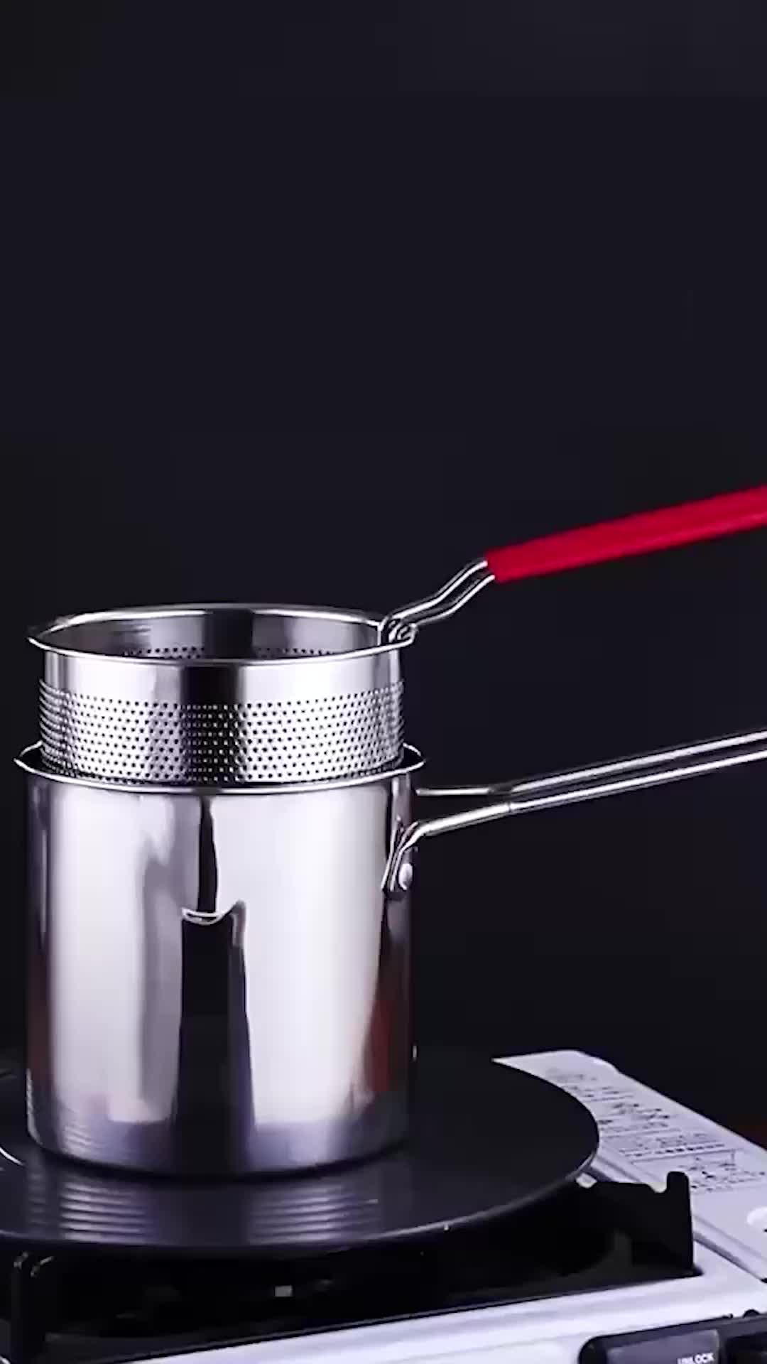 [GRATIS TATAKAN] Funnycook 4 in 1 Mini Deep Fryer Panci Penggorengan Kentang Saringan Minyak dan Capitan Makanan Multifungsi Kitchenware
