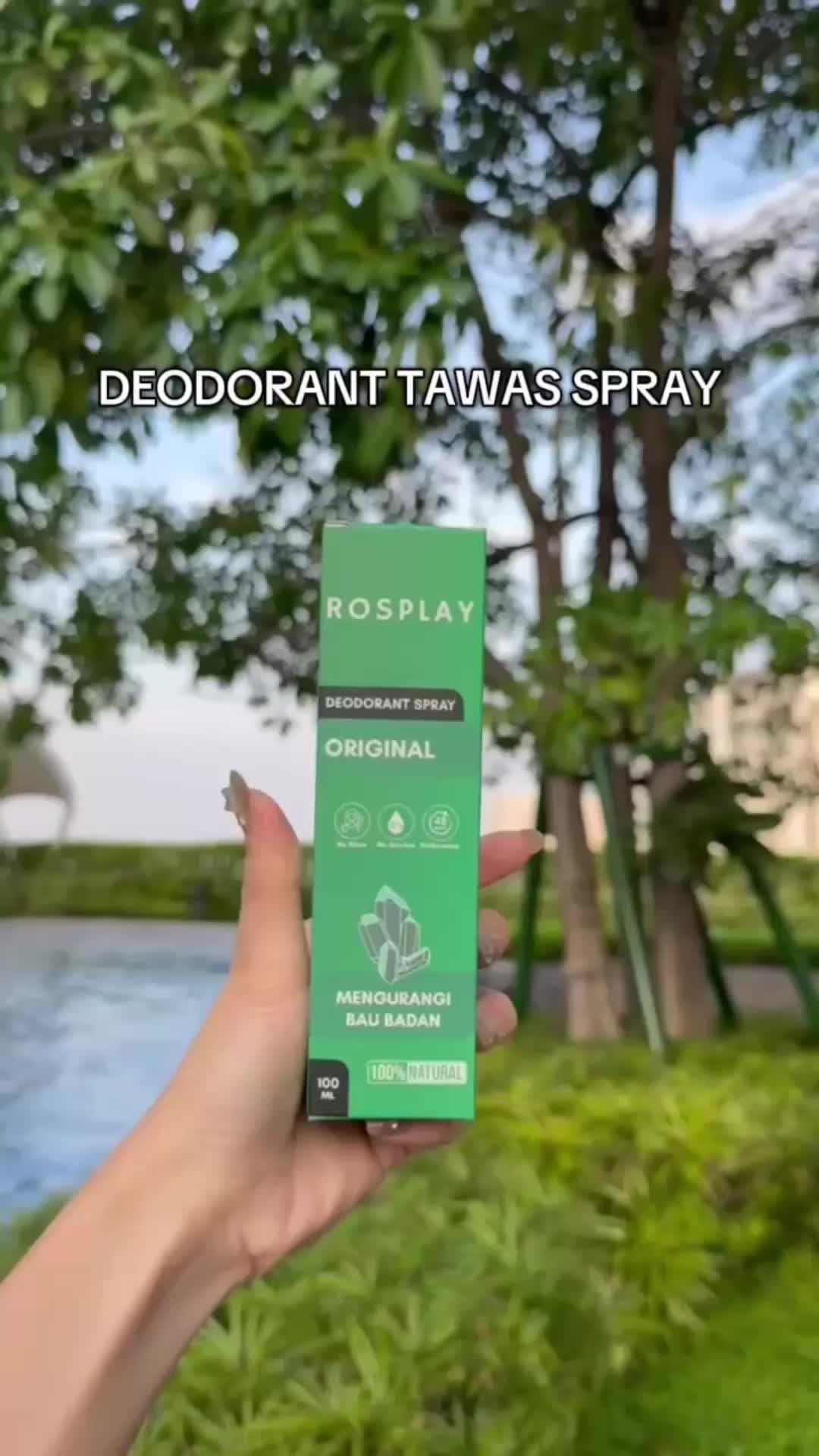 ROSPLAY Natural Deodorant Spray Tawas Original 3 Pcs Pencerah Ketiak Penghilang Bau Badan 100% Alami