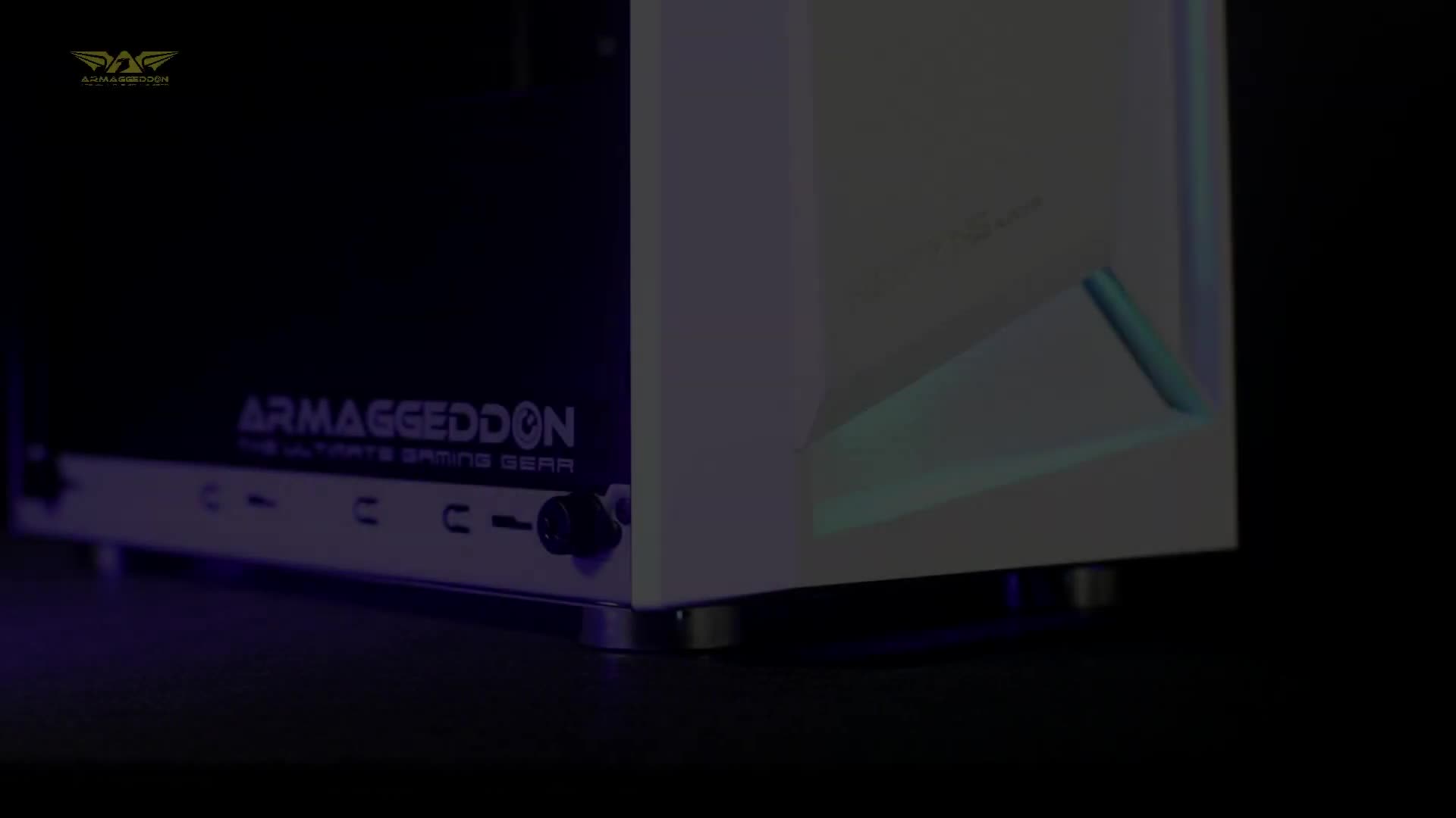 Casing Gaming PC Armageddon Nimitz N5 Aurora Micro ATX Matx M-atx With Tampered Glass Side Samping Kaca Casing CPU Murah Resmi Black Led Case