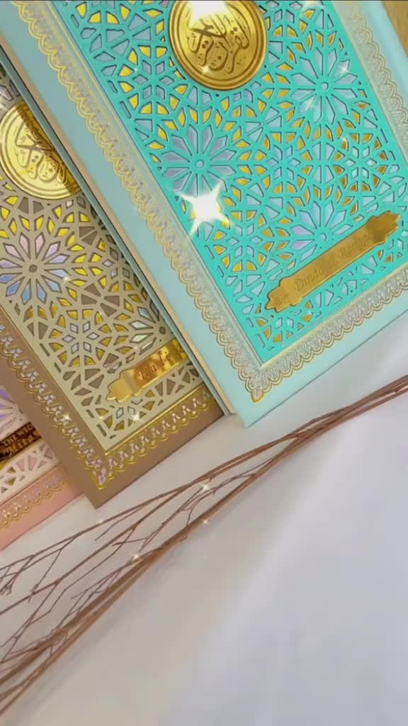 (Costum nama) A5 Al-Qur'an Maroko Pattern Free Tasbih Premium Quran Alquran